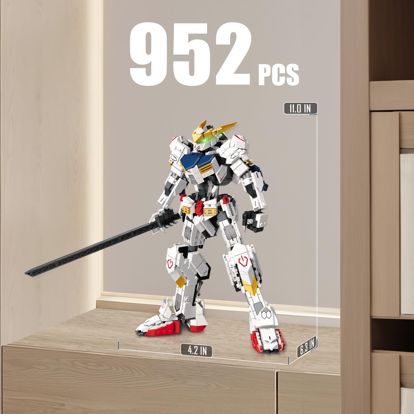 HIGH GODO articulated-mech-figure with moveable shoulders-knees for dynamic poses.