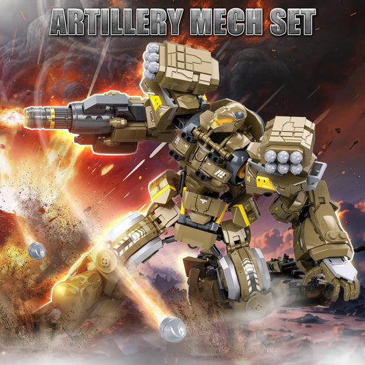HIGH GODO Artillery Mech weapons and armor showcase a bold design.
