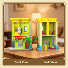 HIGH GODO City Burger Shop building set miniature model for shelf décor and desk display