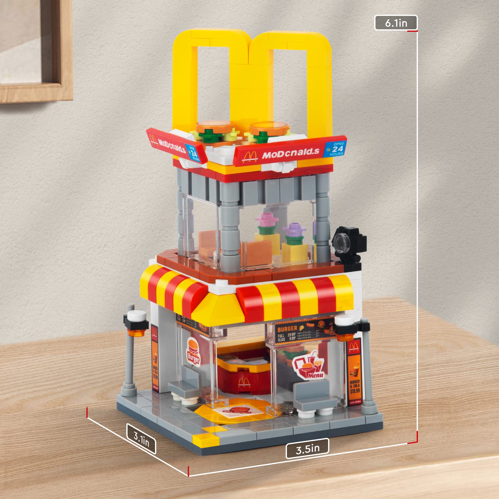 HIGH GODO Burger Shop interior shows a realistic, playful scene.
