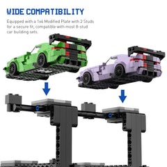 Sturdy, secure connections keep cars in place on the HIGH GODO stand