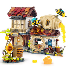 HIGH GODO Honey Workshop front view showing intricate mini building details for display