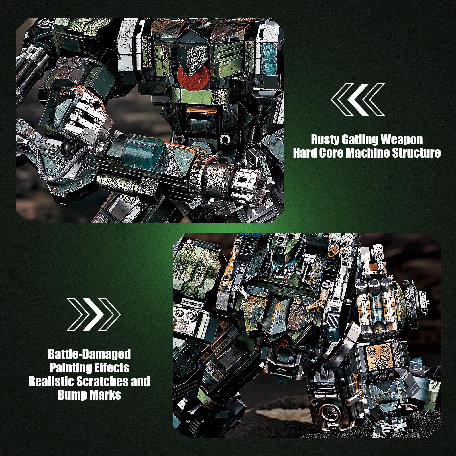 High GODO battle-damage scratches: authentic wear marks add rugged realism to displays.