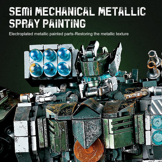 High GODO gatling weapon detail: realistic metallic finish enhances battle-damaged display.