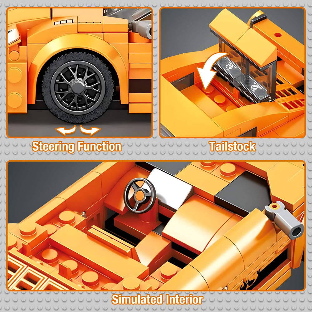 HIGH GODO moc car wheels operate and doors open, enhancing hands-on realism.