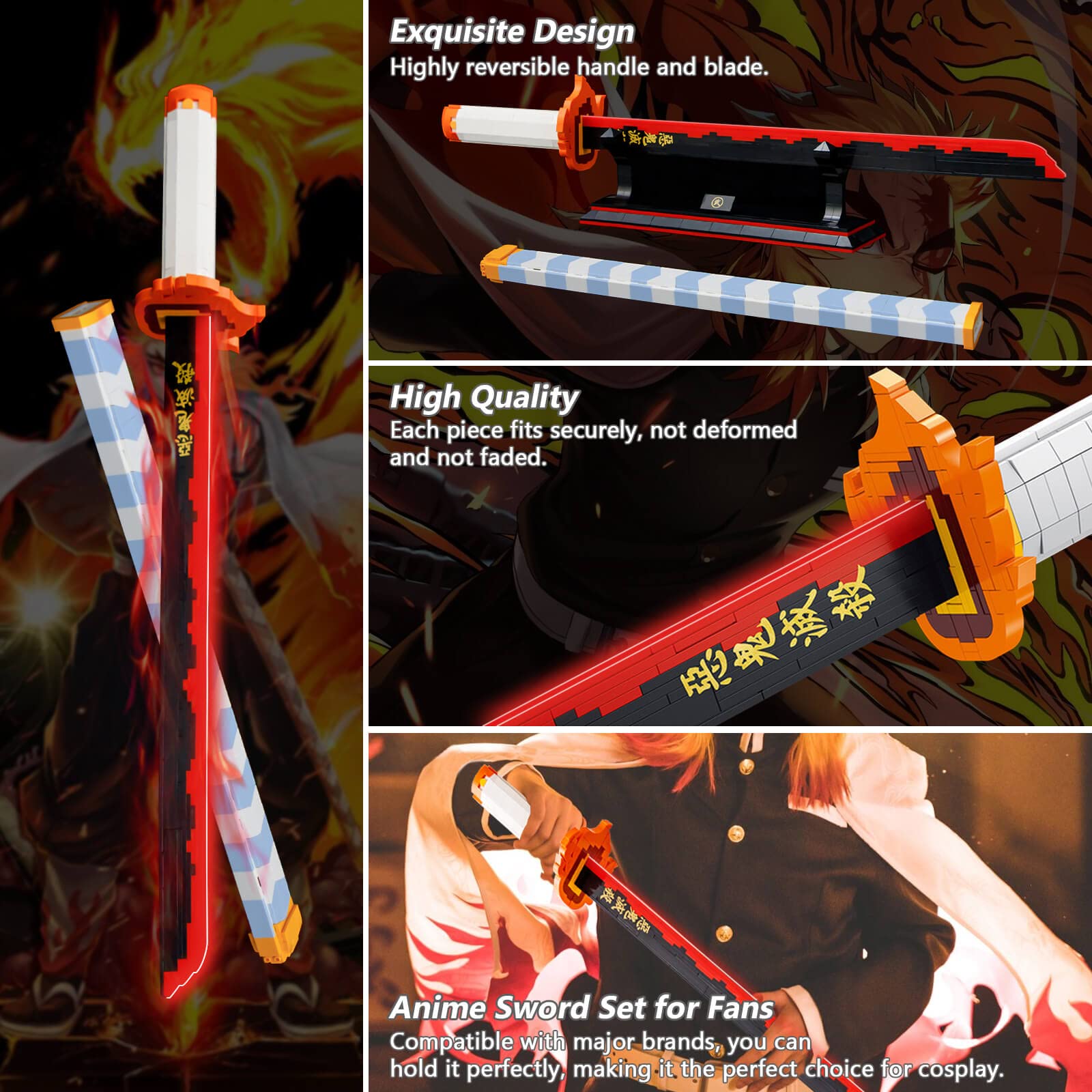 HIGH GODO Rengoku sword scabbard showcasing authentic look for safe storage.