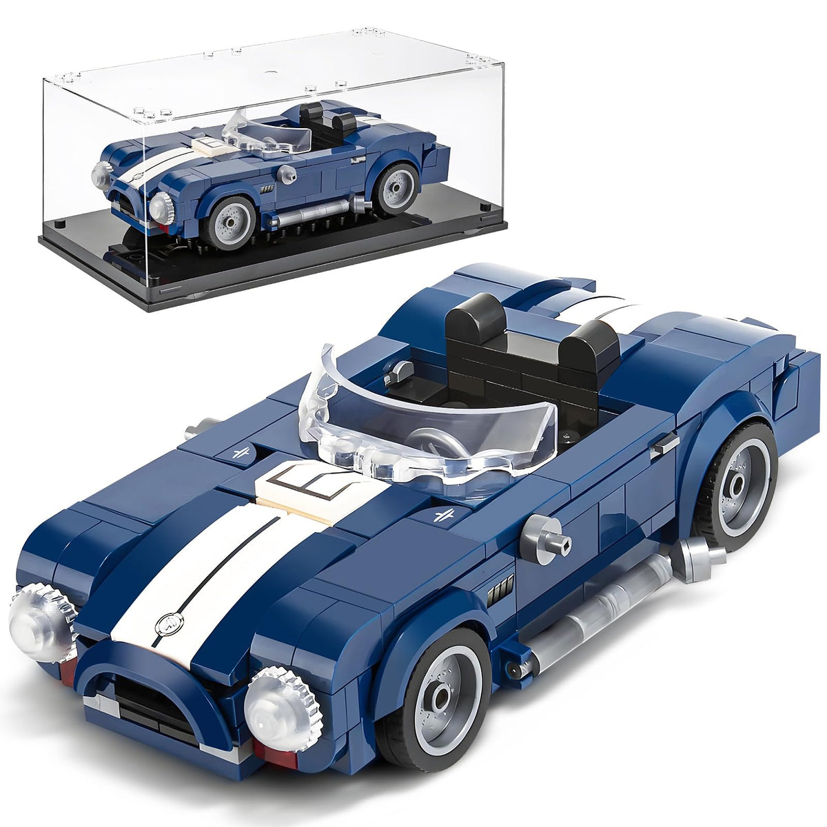 HIGH GODO Sports Car Building Set open-top design highlights timeless details for display