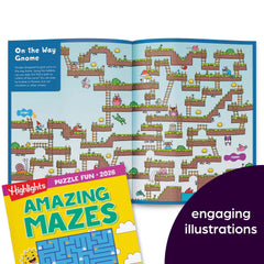 Brain Teasers pages from Highlights 2026 set boosting observation skills