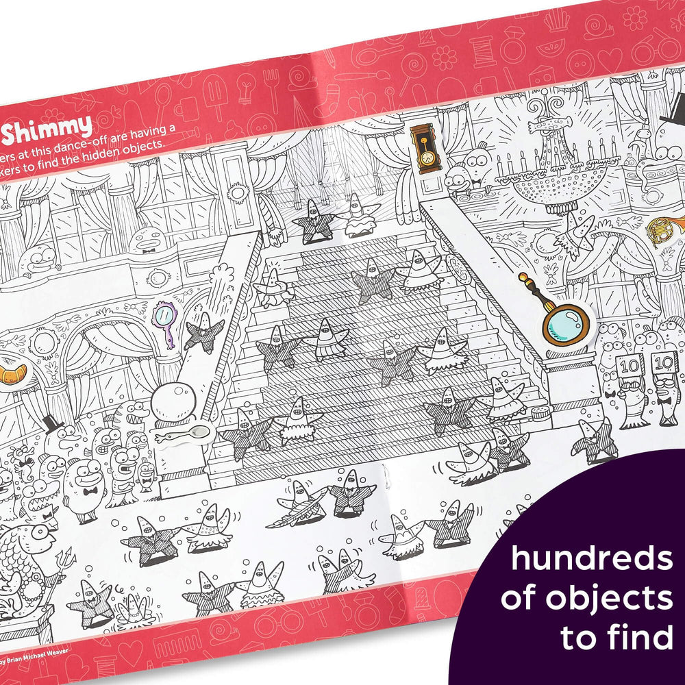 Highlights coloring pages beside hidden pictures for creative, extended play.