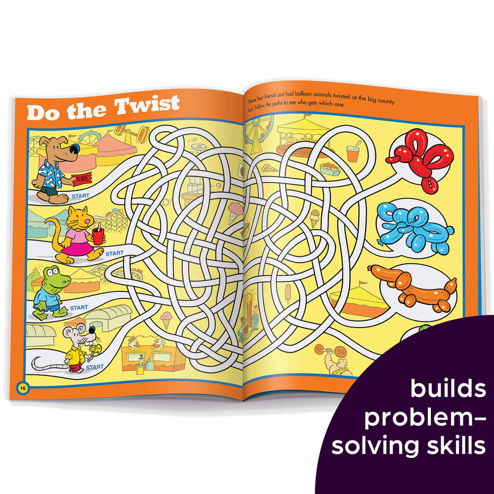 Highlights for Children Amazing Mazes book 2 inside showing progressive mazes to boost confidence