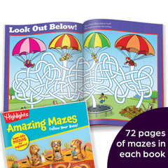 Highlights for Children Amazing Mazes beginner book inside page featuring kid-friendly puzzles to build visual tracking