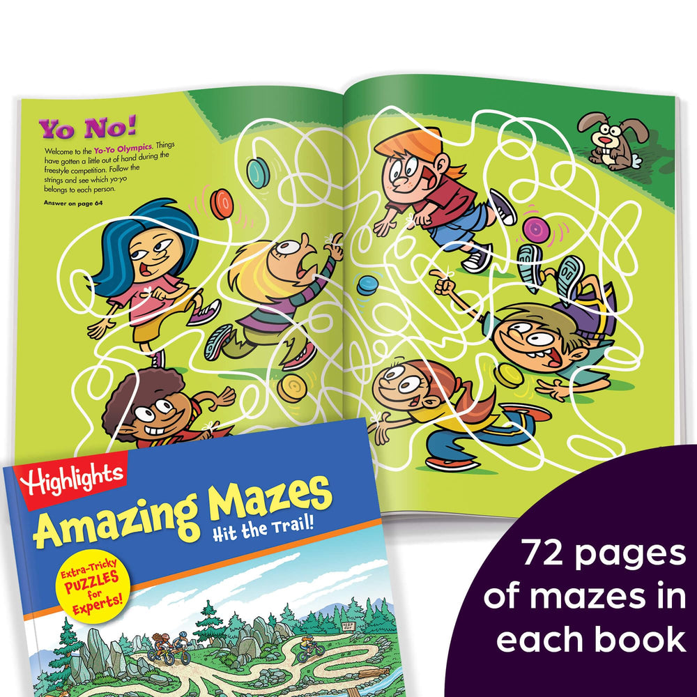 Highlights for Children amazing mazes two books spread showing duo puzzle challenges