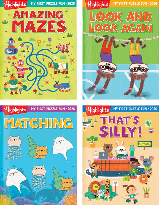 Highlights for Children My First Puzzle Fun 4-Book Set cover art, bright and travel-friendly.