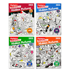 Highlights for Children Hidden Pictures 2023 four-book set travel-friendly scenes for on-the-go puzzles
