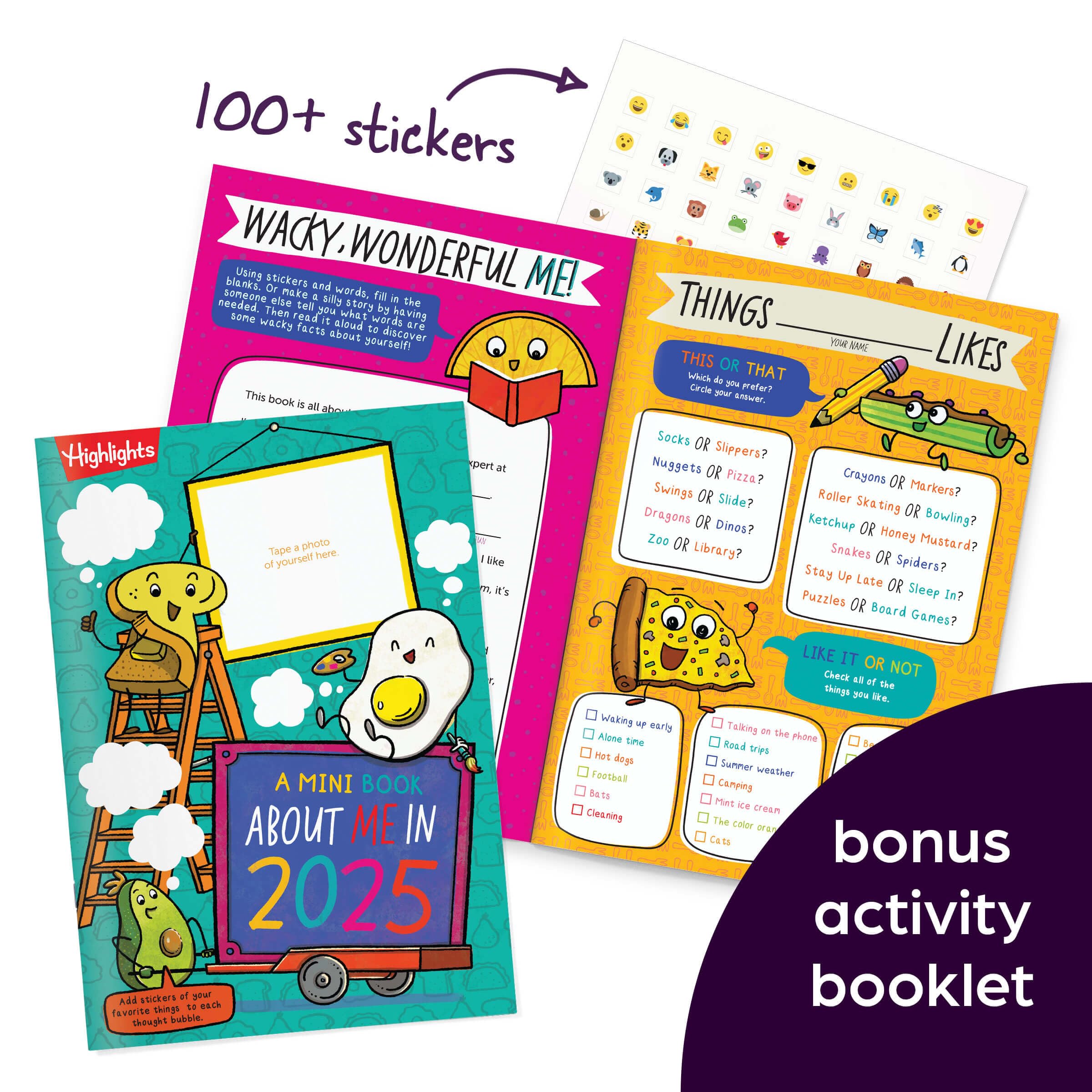 Sticker pages inspire creativity and create a keepsake from 2025 adventures.