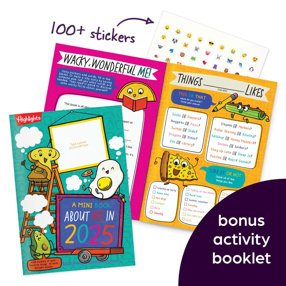 Sticker pages inspire creativity and create a keepsake from 2025 adventures.