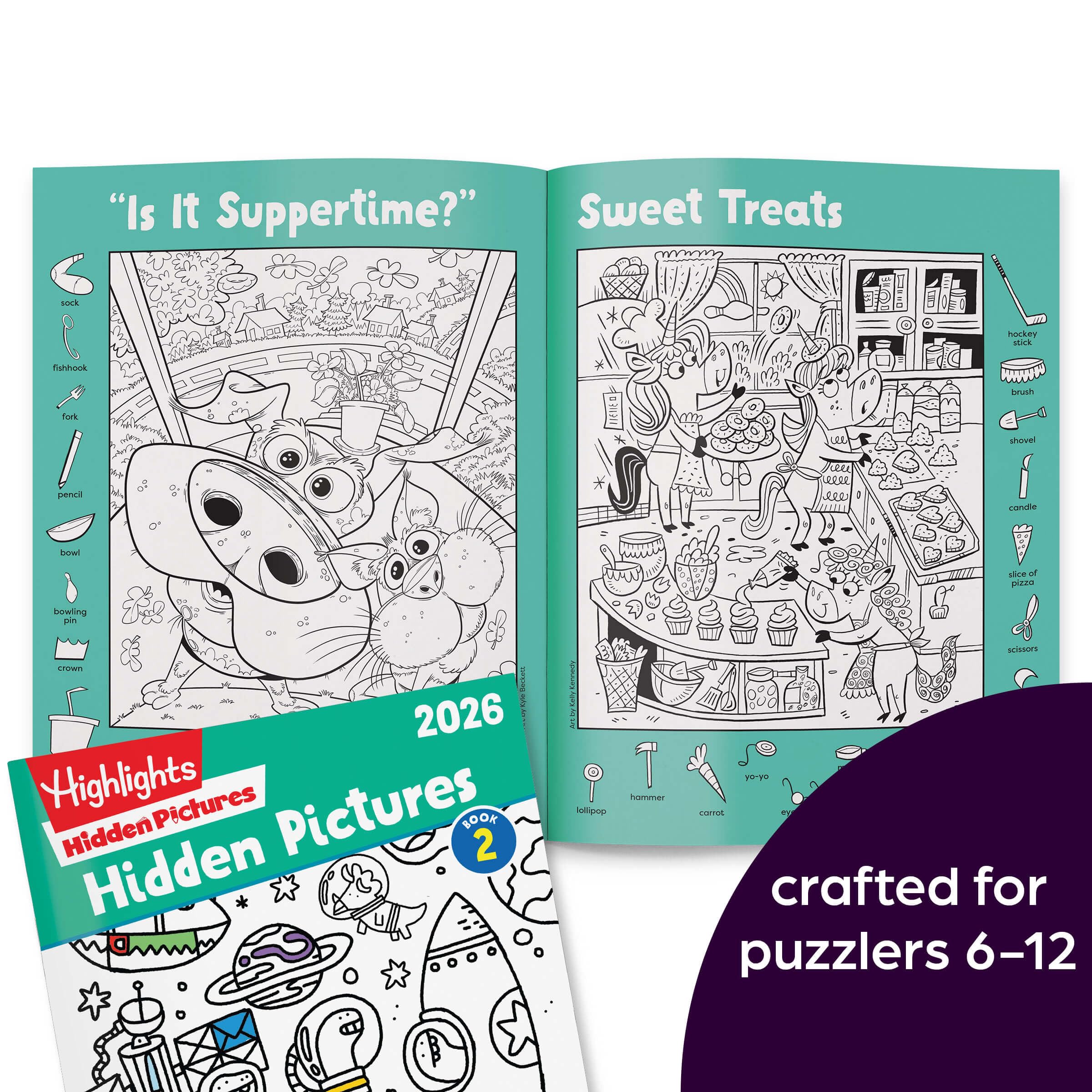 Highlights Hidden Pictures 2026 coloring pages inviting creative coloring and focused, screen-free engagement.