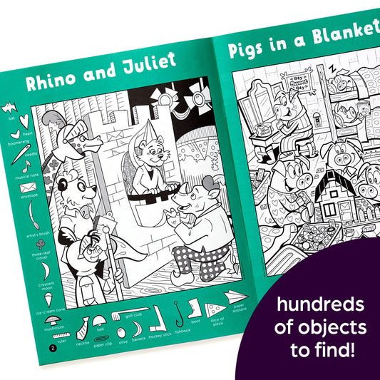Hidden Pictures scene puzzles with coloring pages to boost focus and creativity by Highlights