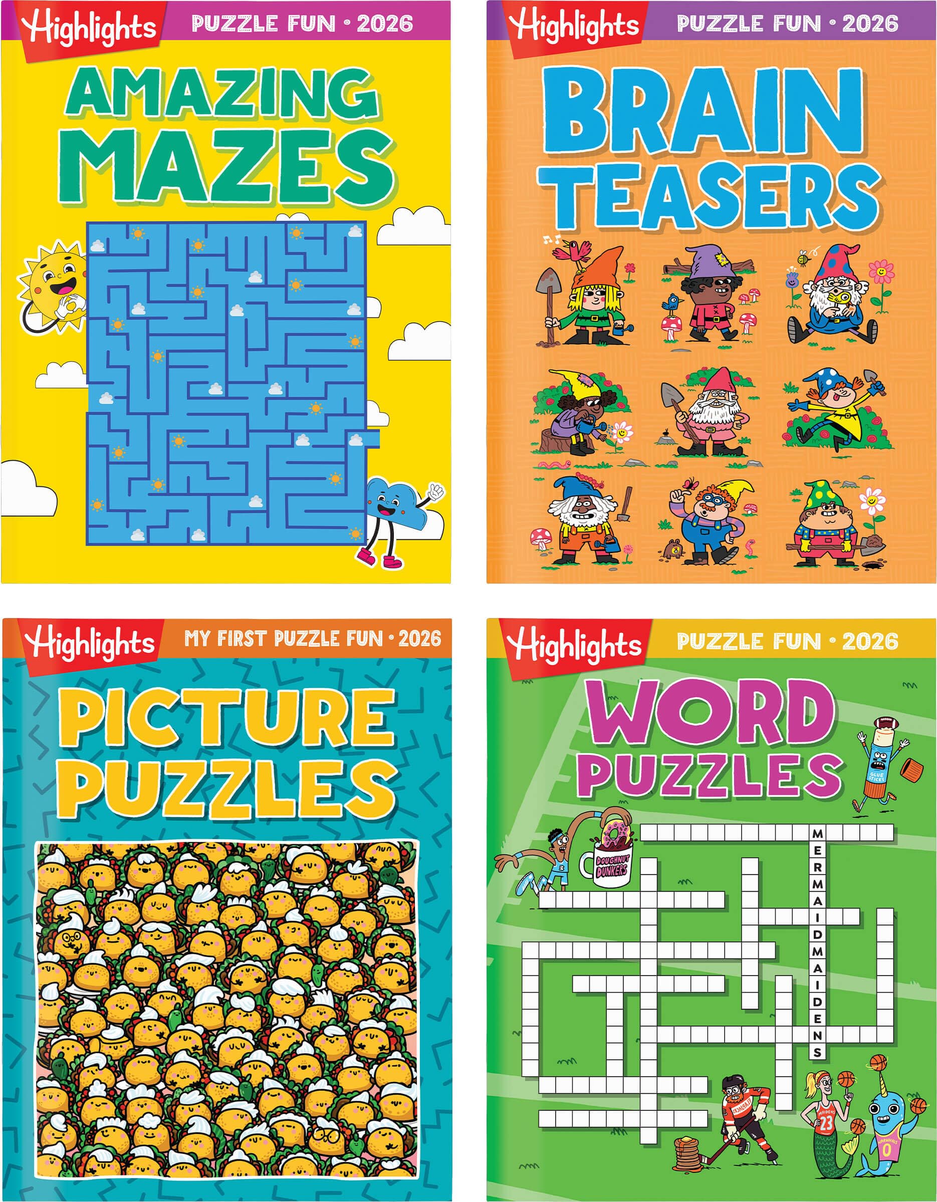 Highlights 2026 Puzzle Fun Set cover image for kids 6 and up, travel friendly
