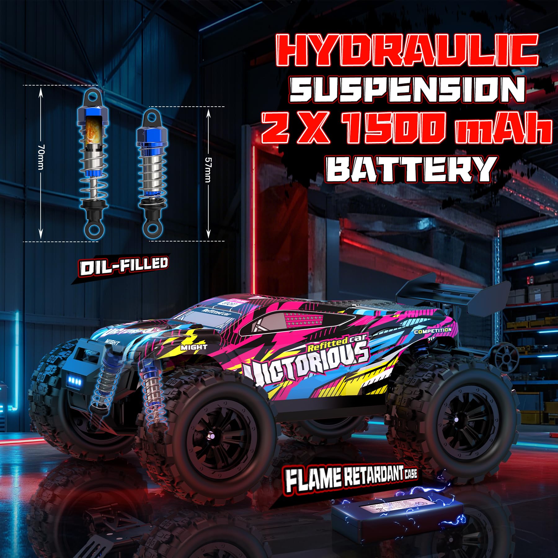 Highmall dual 1500mAh batteries extend playtime for longer sessions