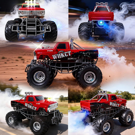 Highmall Highspeed entry red RC monster truck remote offers precise control at speed.