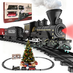 Highmall steam locomotive with smoke for a magical holiday display