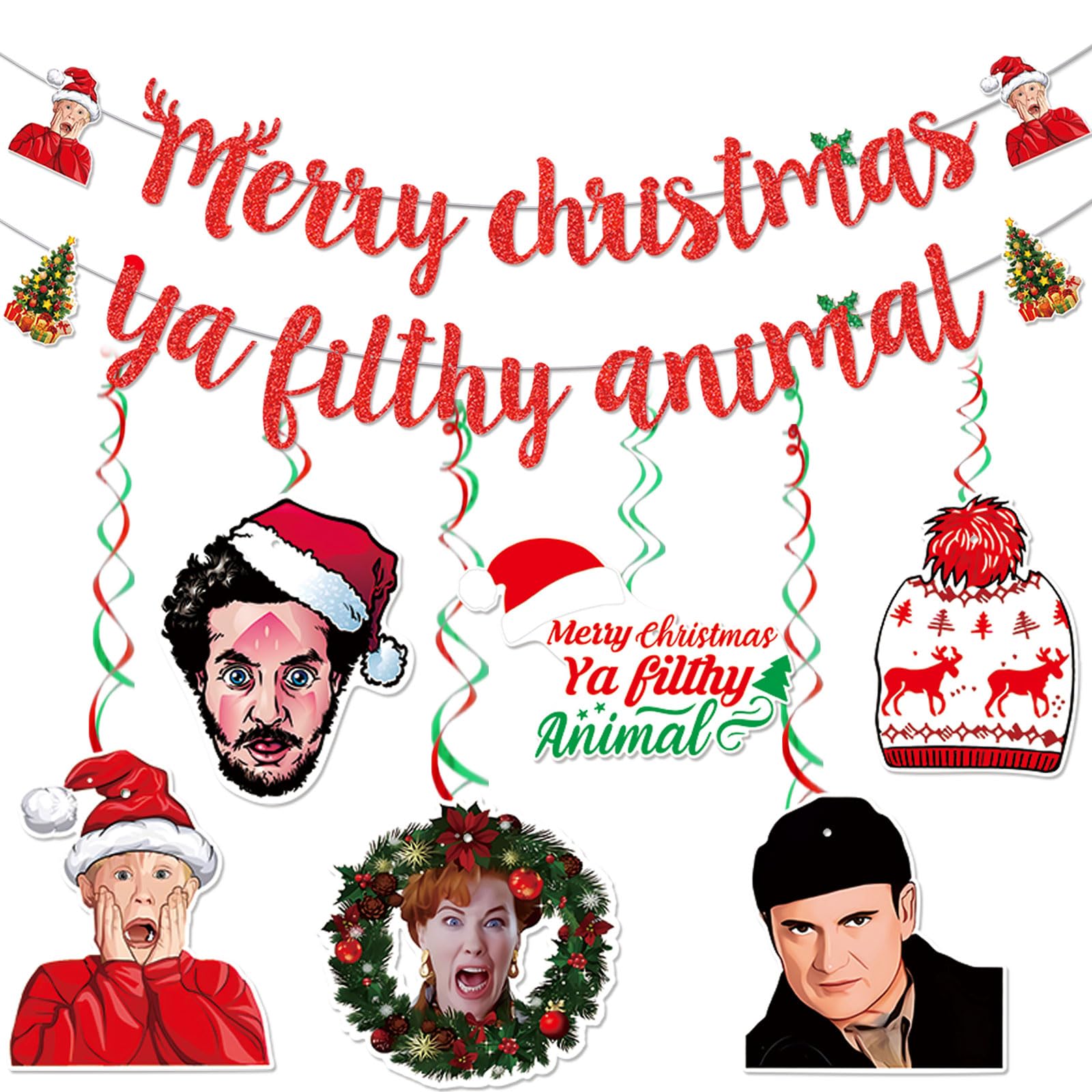 HigzYovn Merry Christmas Banner glitter decor brightens any wall for a playful holiday vibe