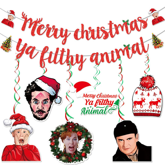 HigzYovn Merry Christmas Banner glitter decor brightens any wall for a playful holiday vibe