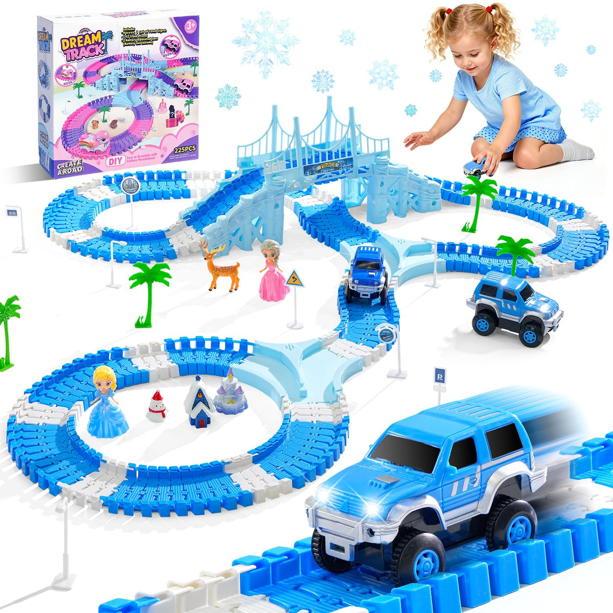 Hiketrax Frozen track castle pieces for creative play and imagination.