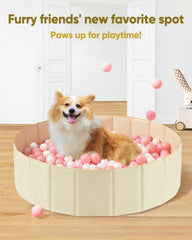 Hikiddy ball pit folded with carry bag highlights portable storage and on-the-go fun.