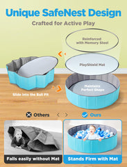 Hikiddy foldable ball pit blue for quick setup and storage