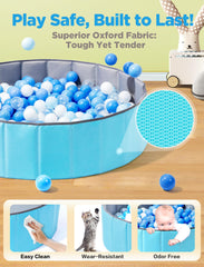 Hikiddy blue ball pit suitable for kids and pets