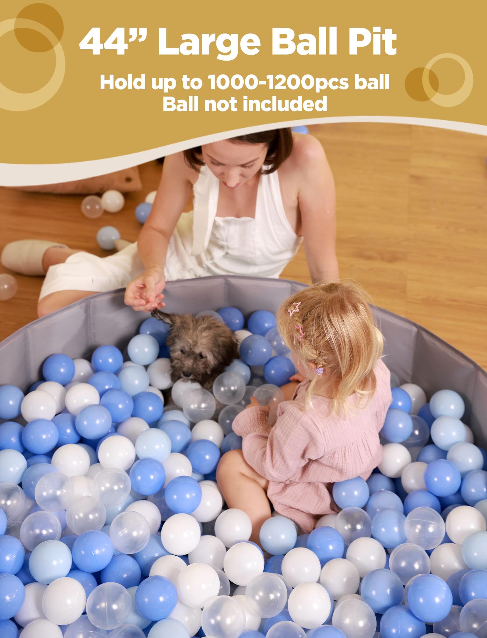 Hikiddy ball pit oxford fabric blue with soft edges
