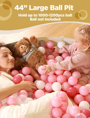 Beige Hikiddy ball pit with oxford cloth and eco coating for safety.