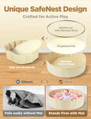 Foldable design enables quick setup and compact storage.