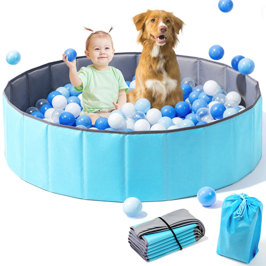 Hikiddy large ball pit 44in blue with wide play area