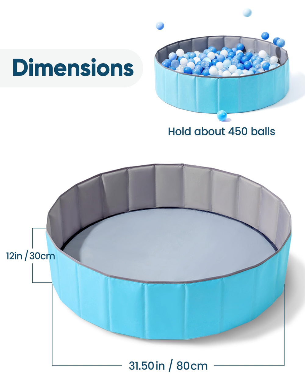 Hikiddy round ball pit for babies and toddlers with safe, sturdy design.