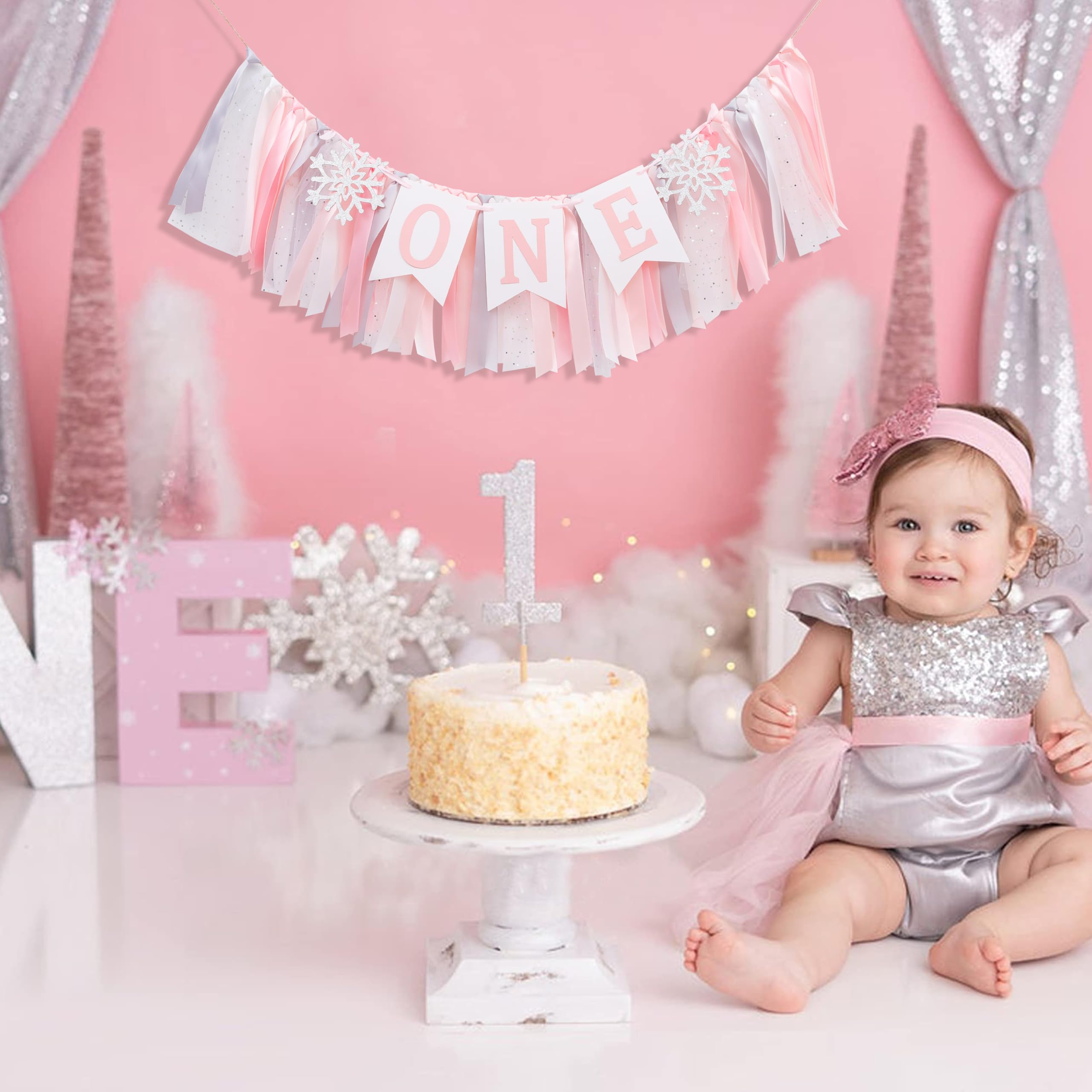 HIKLO silver sparkly ribbon and pink accents enhance visual appeal