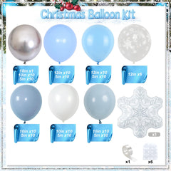 HILAVO blue silver white balloons set creates a magical winter vibe