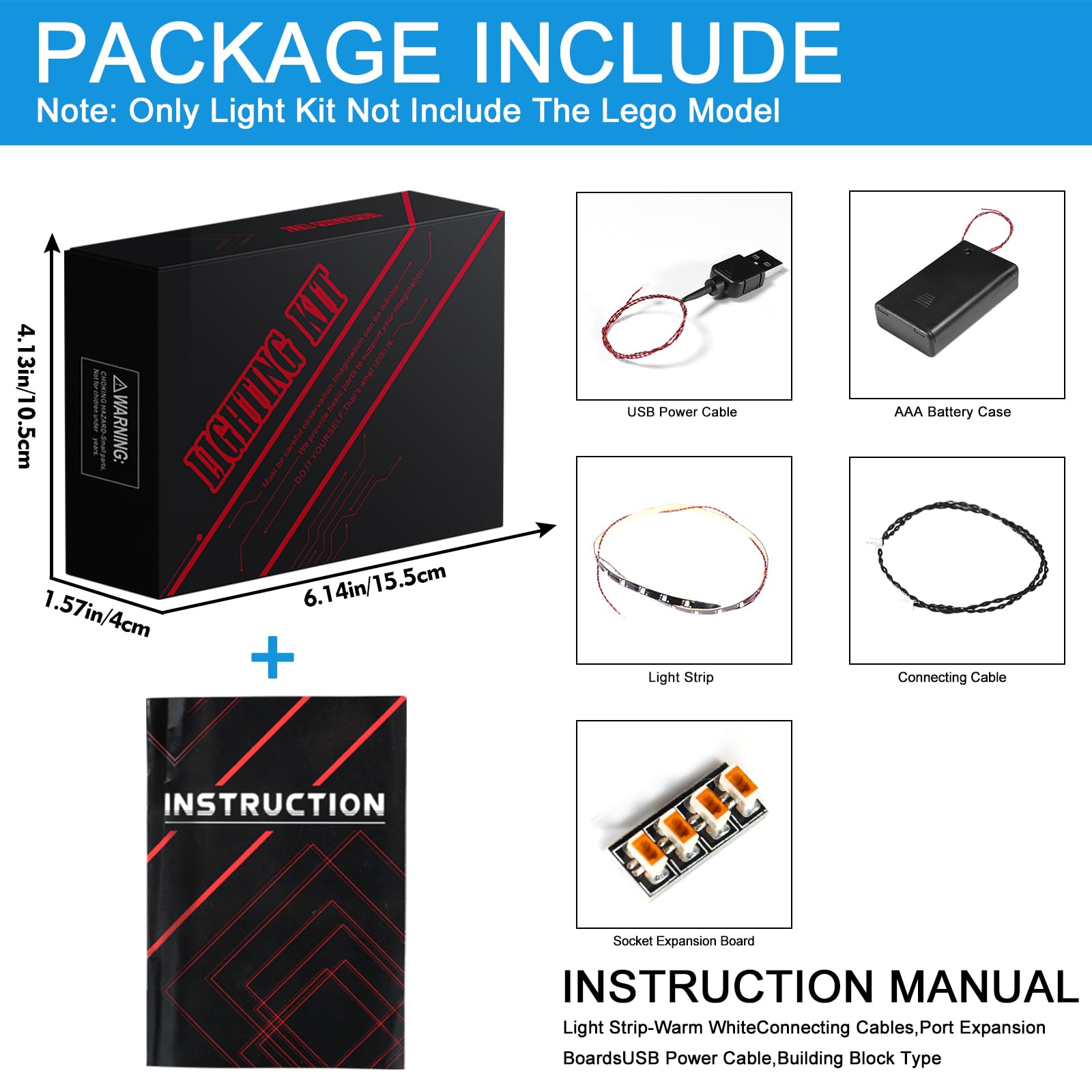 Gift-ready Hilighting light kit for Lego fans and builders