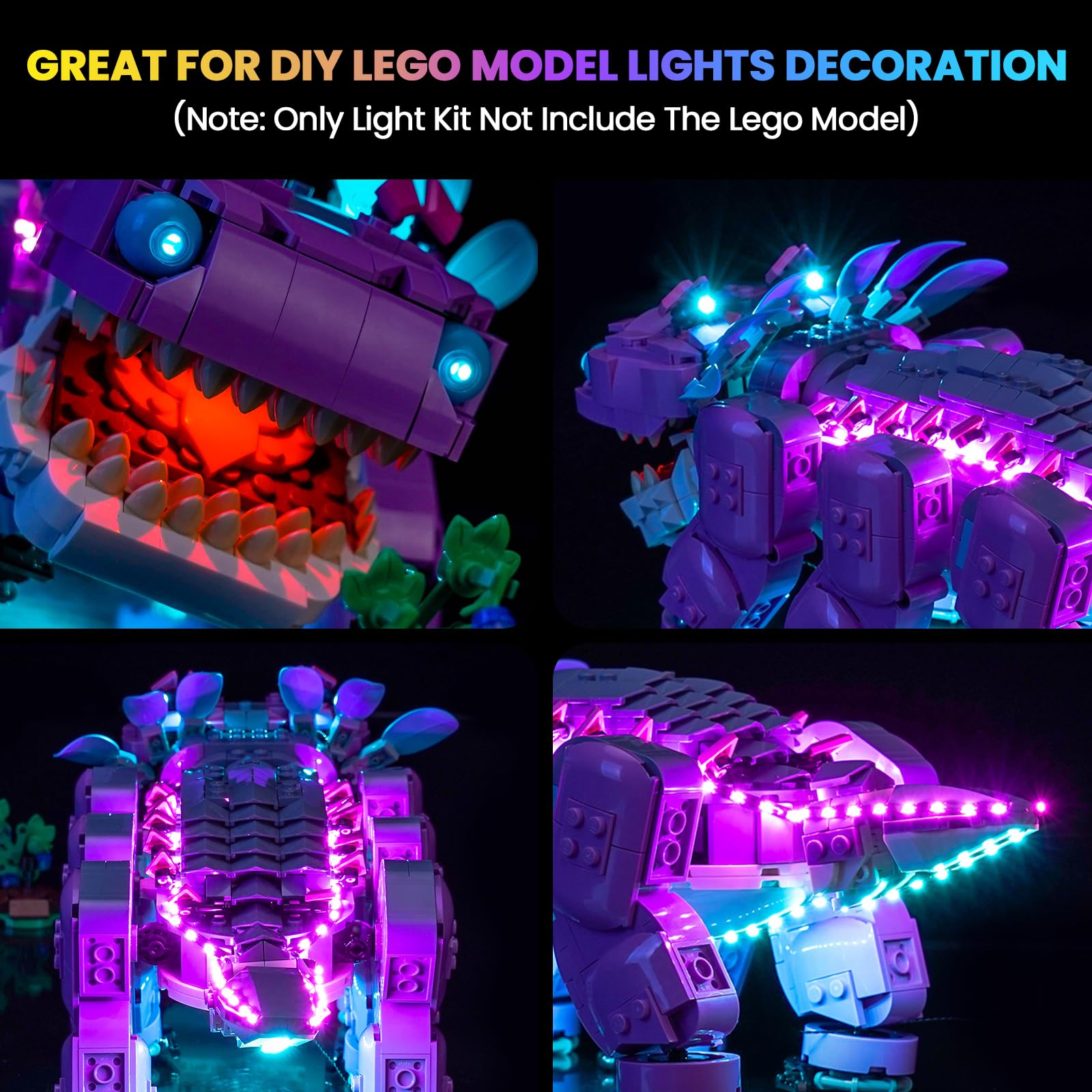Hilighting Klombo LED light kit emits bright effects for engaging play sessions.