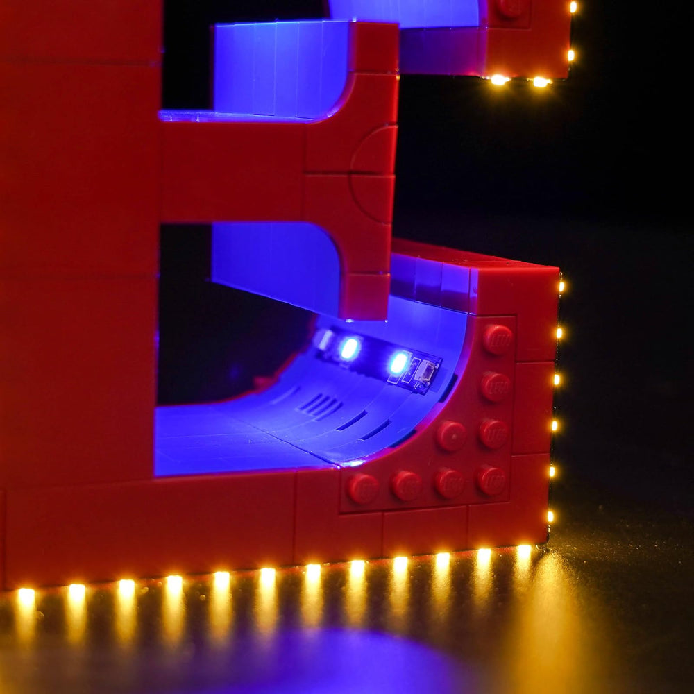 Hilighting LED close-up—bright glow on bricks