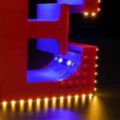 Hilighting LED close-up—bright glow on bricks