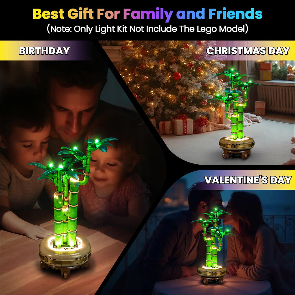 Bright, shiny illumination enhances Lego Lucky Bamboo builds.