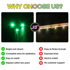 Hilighting light kit uses durable materials for long-lasting display.