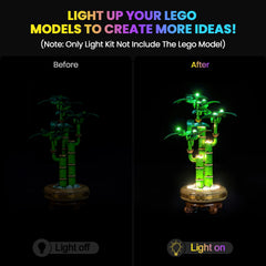 Hilighting LED light kit in use with Lego Lucky Bamboo project.