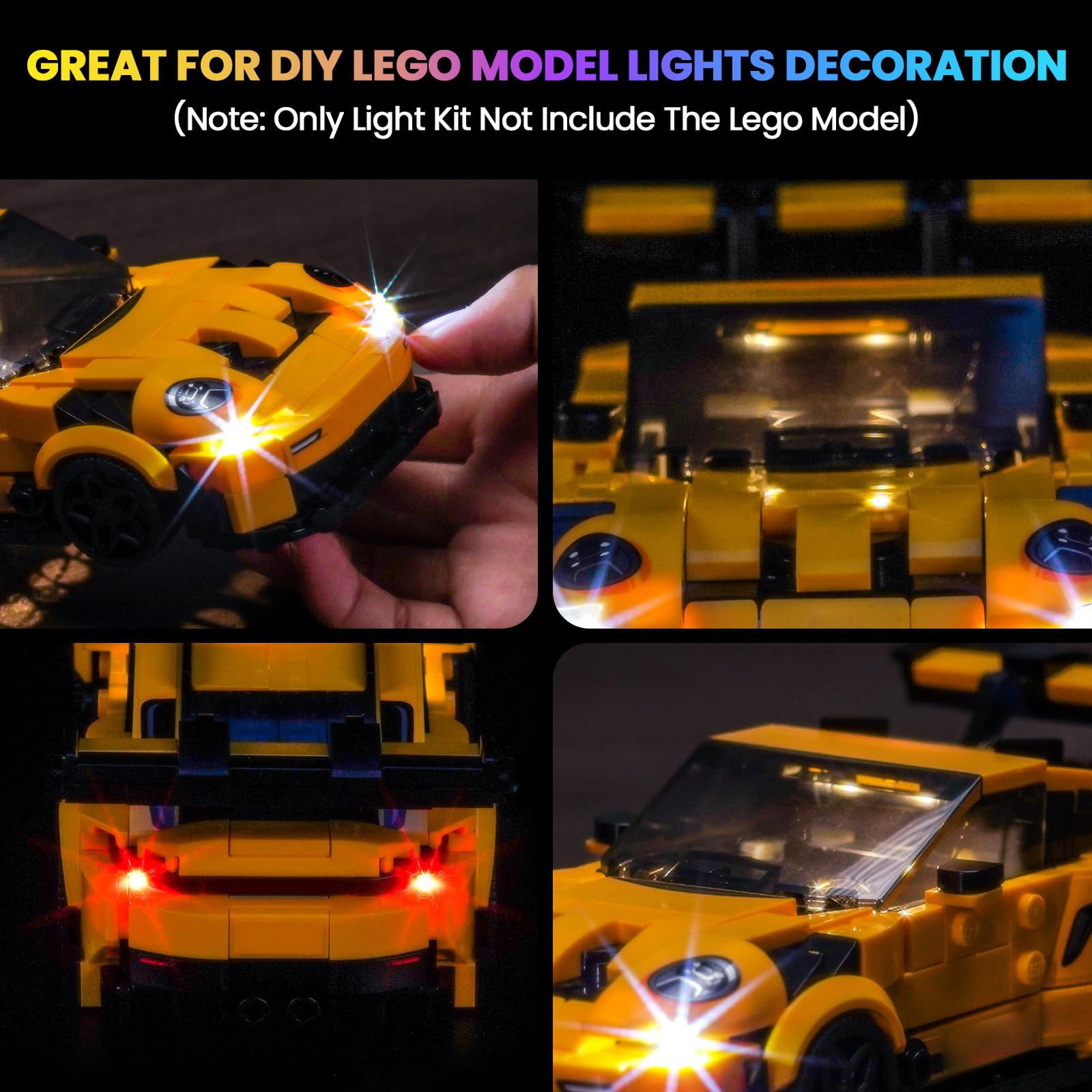 Hilighting LED Light Kit LED-strips with strong 3M adhesive for secure brick surface fit.