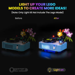 Hilighting LED light kit installation on Lego Flowers set demonstrates easy setup