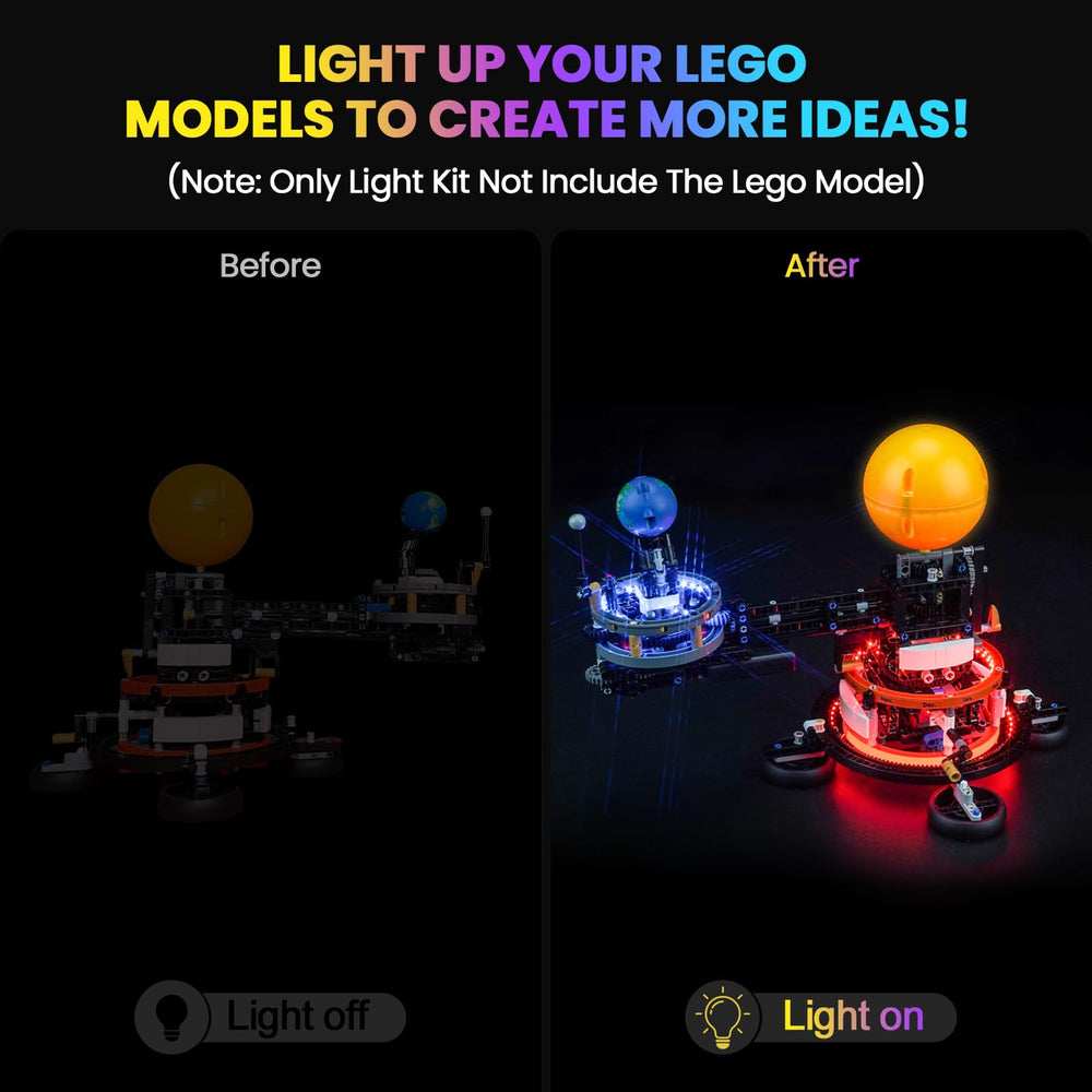 Hilighting LED light kit moon-in-orbit lighting highlights dynamic space scene