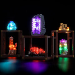 Hilighting LED light kit package highlights Lego Mineral Collection with bright, reliable display lighting.